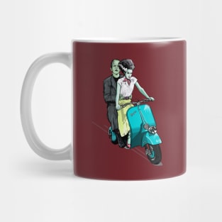 Frankenstein Holiday on scooter Mug